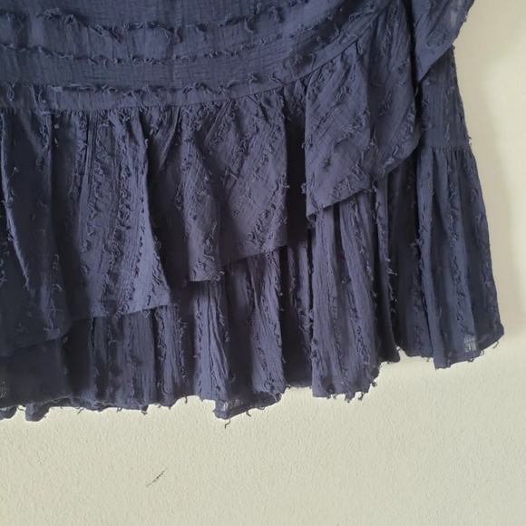 💕 moon river navy blue ruffle skirt size small 💙 - Picture 2 of 4